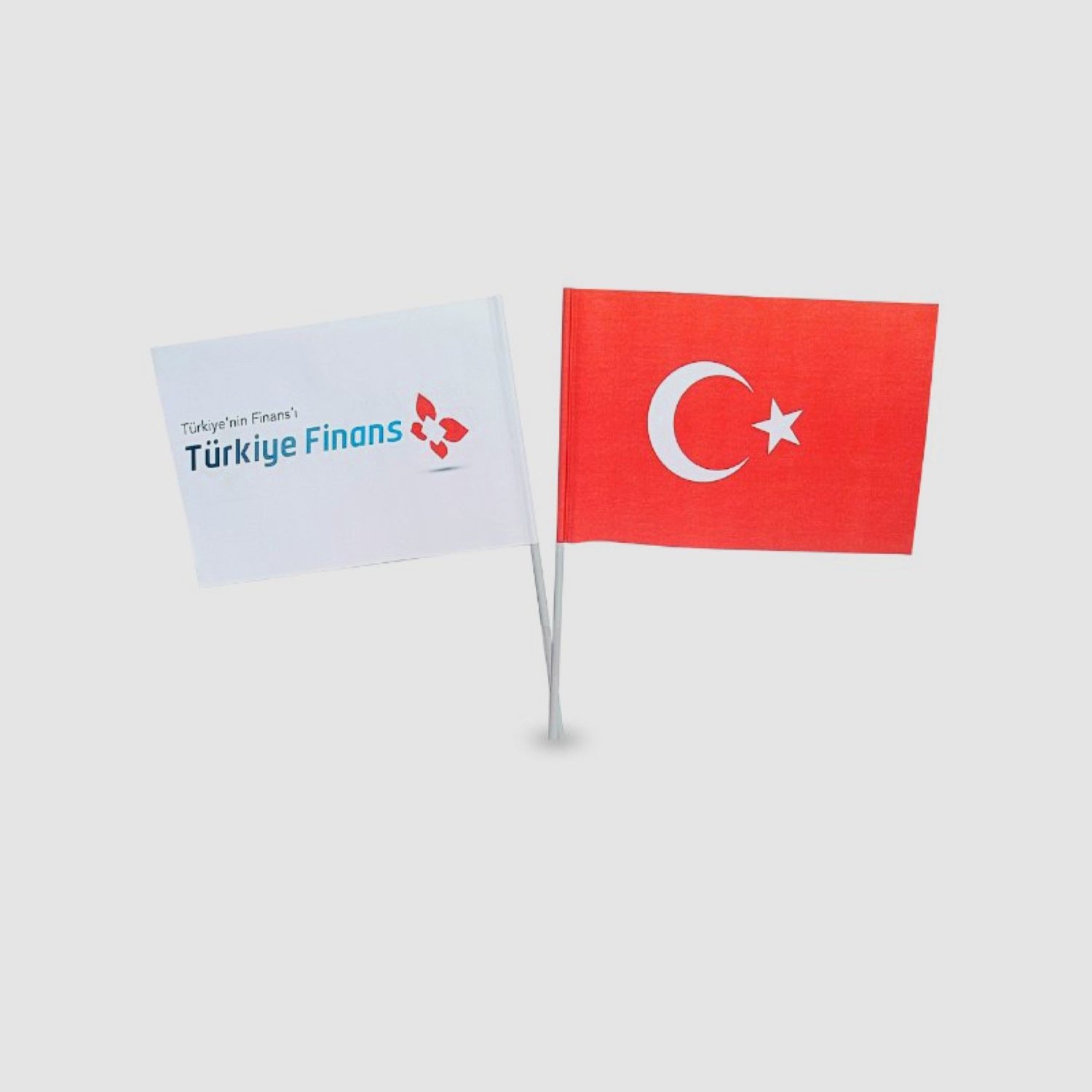 Firmaların organizasyonları için tanıtım amaçlı üretilen kağıt bayraklar